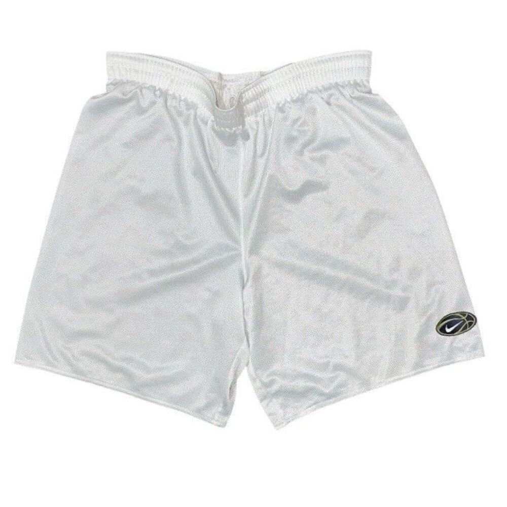 Vintage 90s Nike Reversible Swoosh Basketball Shorts White Navy Mesh Mens L USA